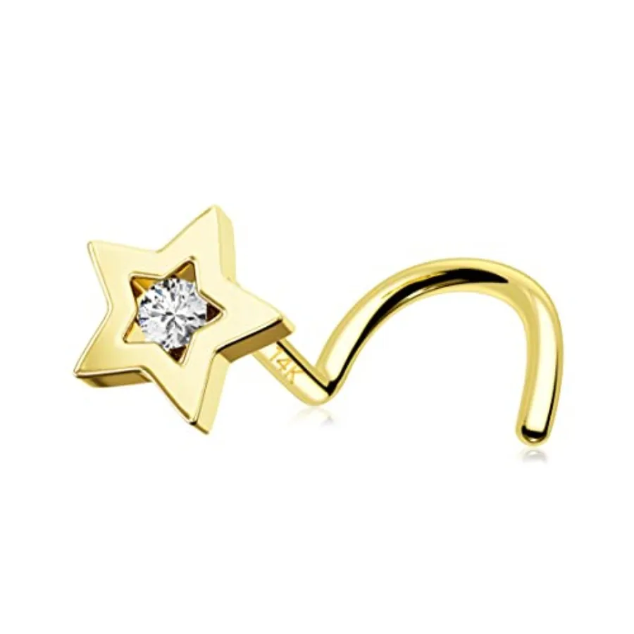 MeIighting 14K Solid Gold Heart Nose Rings - 20G Star Nose Piercing Jewelry for Women with Clear CZ Stones
MeIighting 14K Solid Gold Heart Nose Rings - 20G Star Nose Piercing Jewelry for Women with Clear CZ Stones