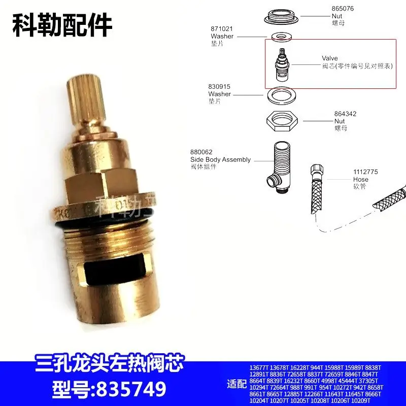 835749/835750 for Kohler Three-hole Basin Hot and Cold Faucet Spool Accessories for Kohler Faucet Spool Accessories
835749/835750 for Kohler Three-hole Basin Hot and Cold Faucet Spool Accessories for Kohler Faucet Spool Accessories
