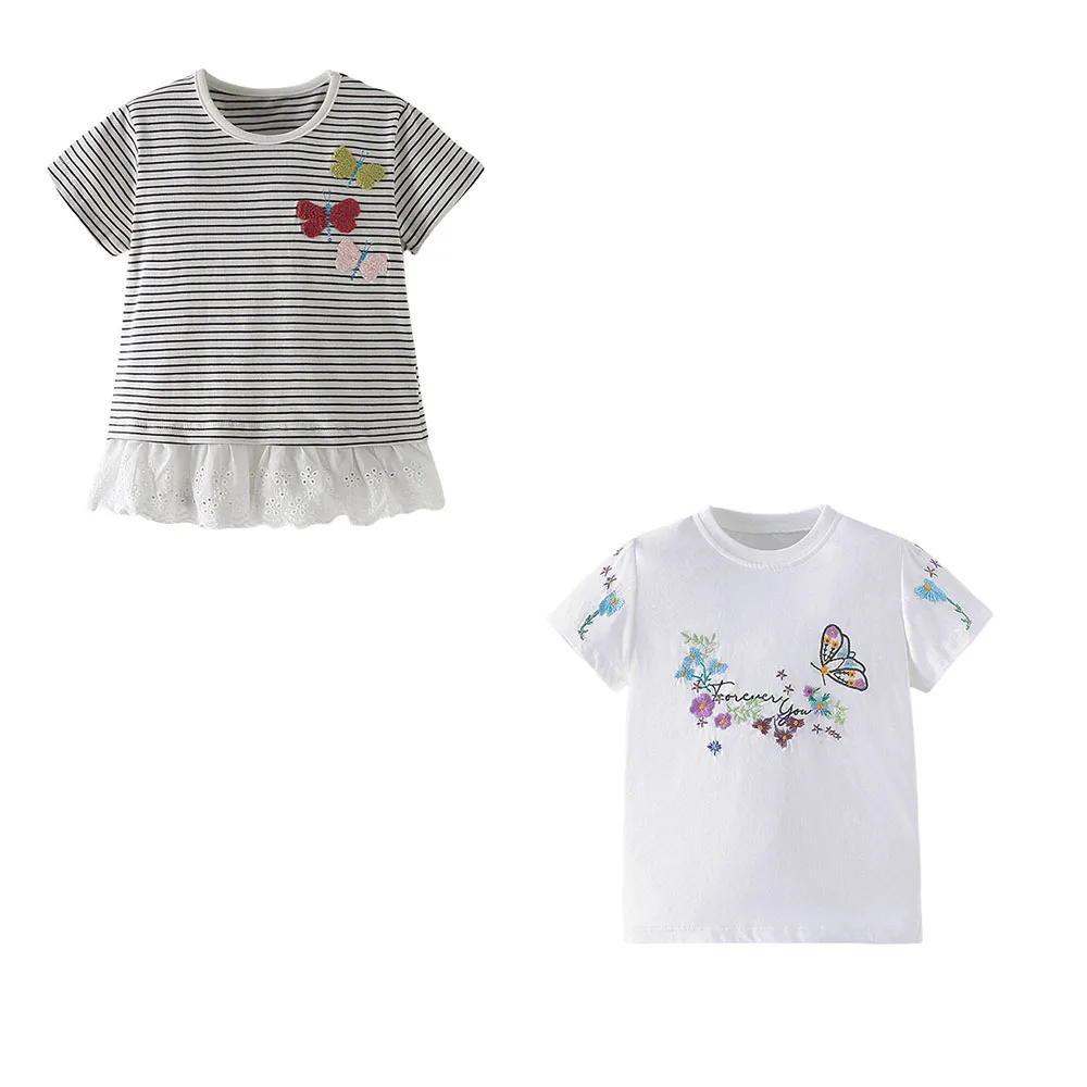 Jumping Meters Striped Butterfly Fashion Design Tshirts for Girls 3-8T Kids Summer Tees Baby Clothes Children's Clothing
Jumping Meters Striped Butterfly Fashion Design Tshirts for Girls 3-8T Kids Summer Tees Baby Clothes Children's Clothing