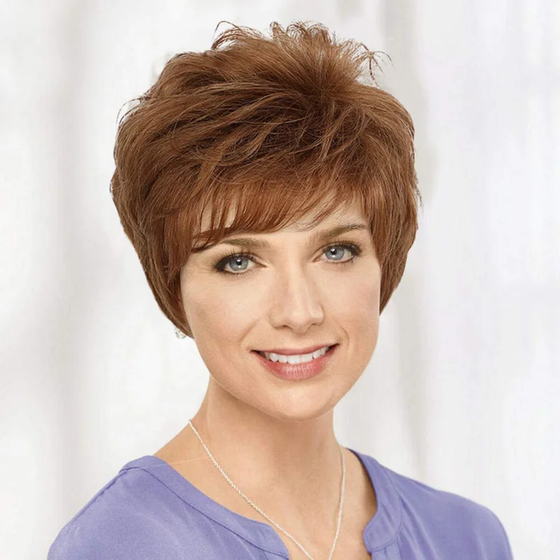 Парики в европейском и американском стиле. Новый женский многоцветный короткий синтетический парик с боковой челкой. Короткие вьющиеся волосы.
Парики в европейском и американском стиле. Новый женский многоцветный короткий синтетический парик с боковой челкой. Короткие вьющиеся волосы.