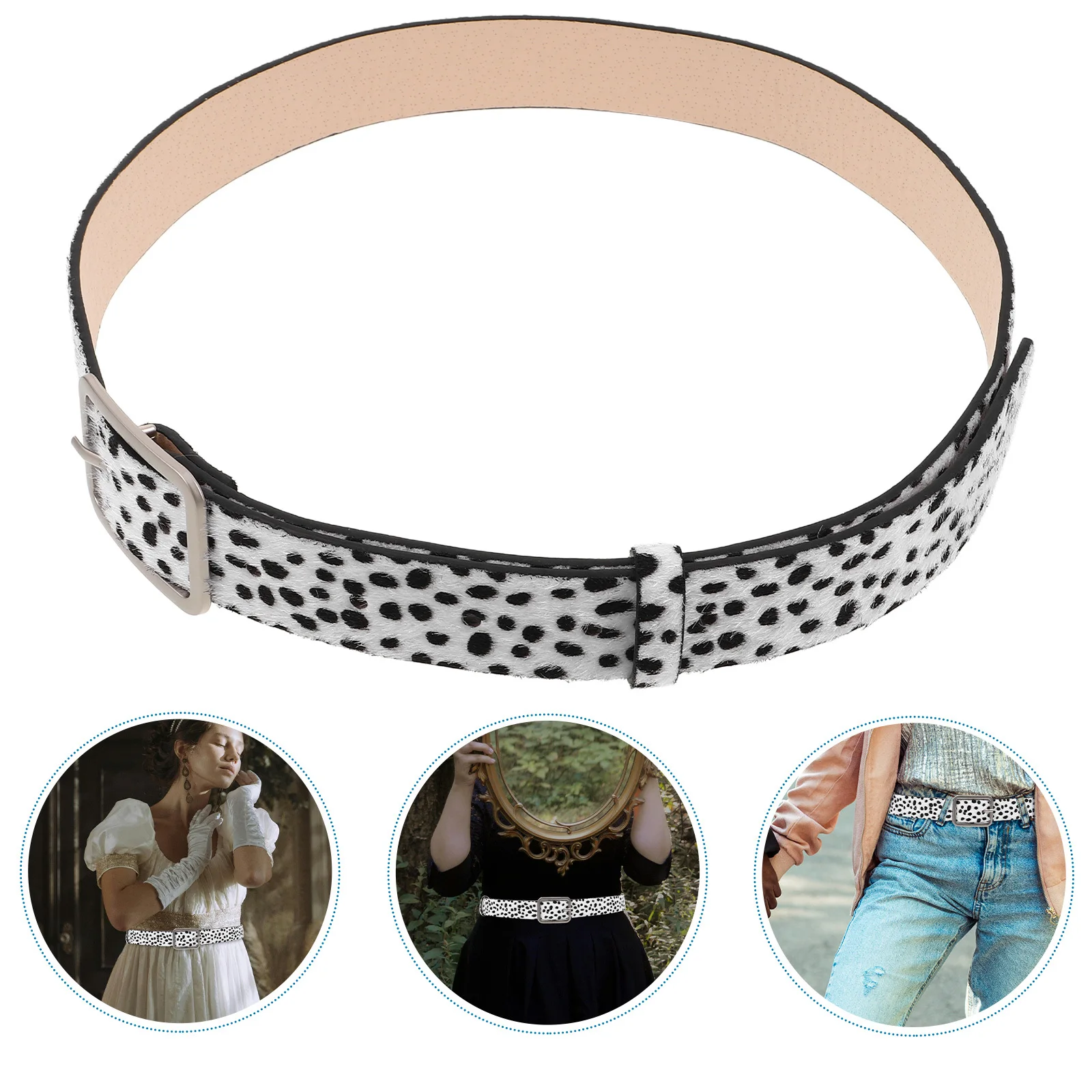 Women Black White Pattern PU Waist Belt Dalmatian Animal Print Adjustable Casual Dress Jeans Pants Accessory Animal Print Belt 
Women Black White Pattern PU Waist Belt Dalmatian Animal Print Adjustable Casual Dress Jeans Pants Accessory Animal Print Belt