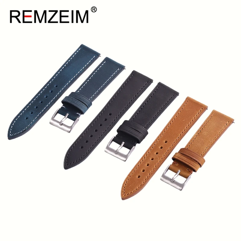 Black Blue Green Quick Release Watchband 18mm 19mm 20mm 21mm 22mm Universal Bracelet Man Women Crazy Horse Leather Watch Strap 
Black Blue Green Quick Release Watchband 18mm 19mm 20mm 21mm 22mm Universal Bracelet Man Women Crazy Horse Leather Watch Strap