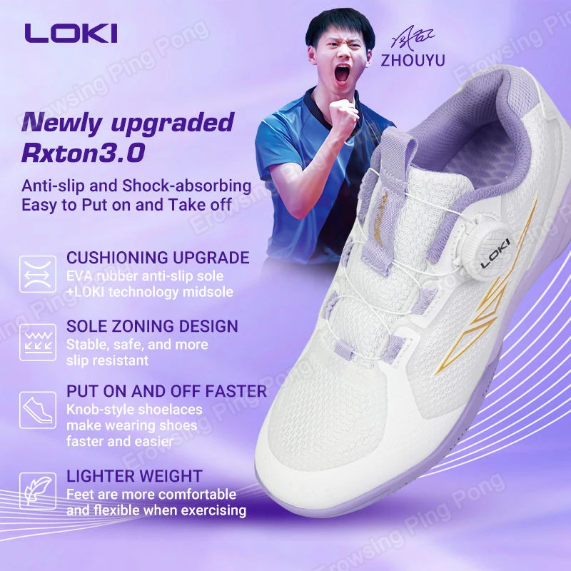 Original LOKI Unisex Table Tennis Shoes Lace-free Breathable Ping Pong Sneakers Shock Absorption Non-slip Competition Shoes
Original LOKI Unisex Table Tennis Shoes Lace-free Breathable Ping Pong Sneakers Shock Absorption Non-slip Competition Shoes