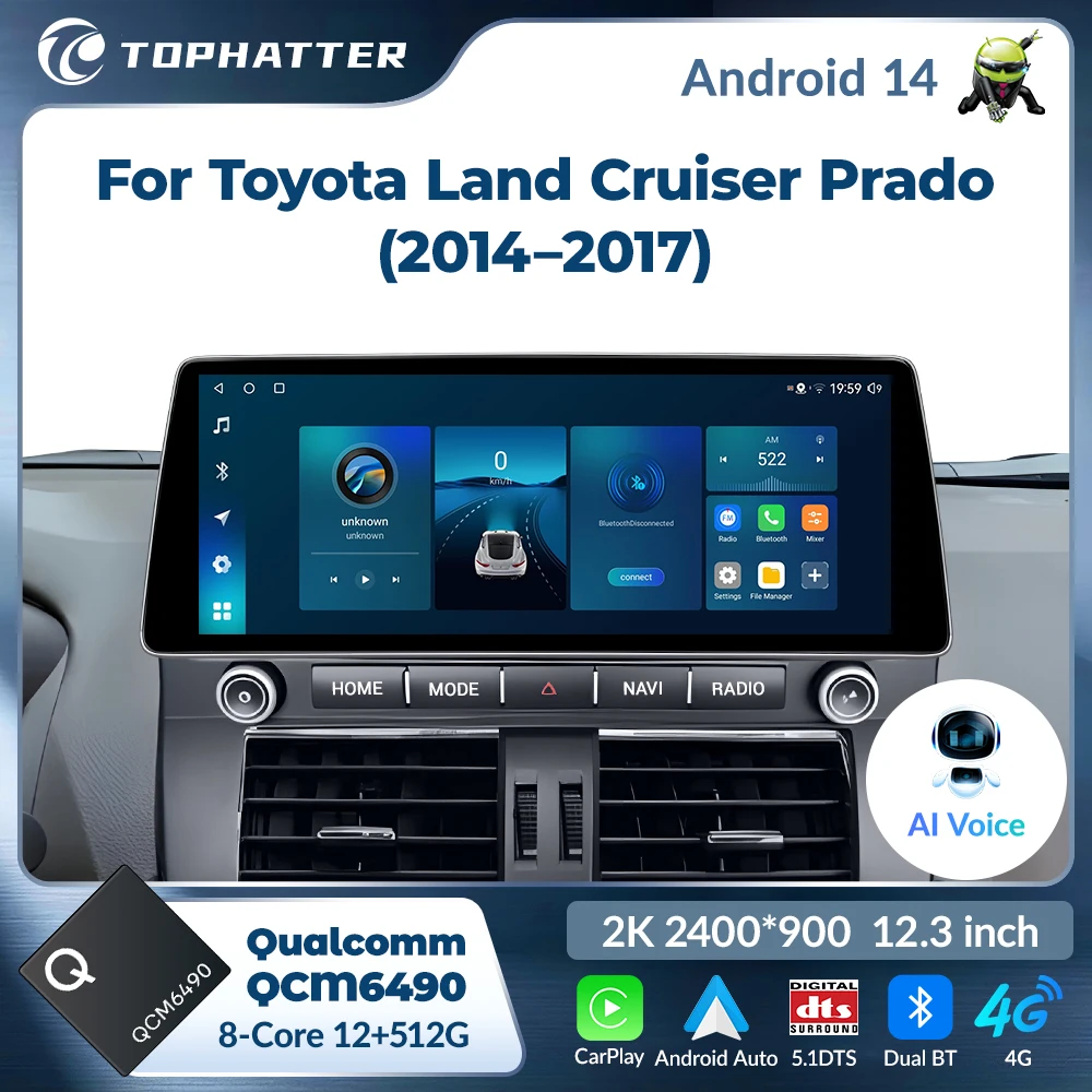 12.3inch Android 15 Qualcomm6490 Radio For Toyota Prado 150 2014-2017 Multimedia carplay Stereo 2K Screen 2400*900 Head Unit
12.3inch Android 15 Qualcomm6490 Radio For Toyota Prado 150 2014-2017 Multimedia carplay Stereo 2K Screen 2400*900 Head Unit