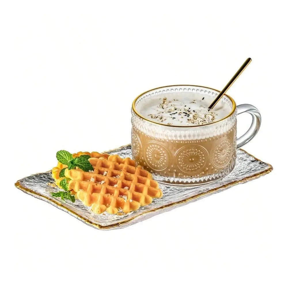 Coffee Mugs Set, Glass Cups Set With Saucer And Spoon, Clear Embossed Tea Breakfast Dessert Plate For Cappuccino, Latte, Cereal
Coffee Mugs Set, Glass Cups Set With Saucer And Spoon, Clear Embossed Tea Breakfast Dessert Plate For Cappuccino, Latte, Cereal