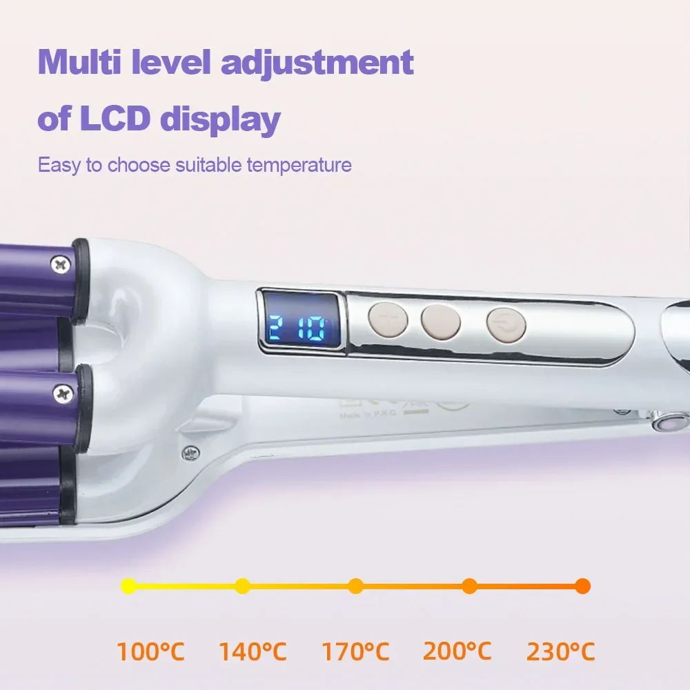 High quality Three-tube Electric Curling Iron Water Ripple Tempering Egg Roll, Curling Iron Perm Hairdressing Curler
High quality Three-tube Electric Curling Iron Water Ripple Tempering Egg Roll, Curling Iron Perm Hairdressing Curler