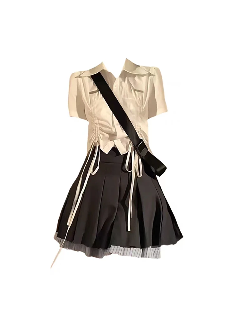 High Quality Formal Occasion Fashion 2 Piece Skirt Set Gyaru Preppy Style Turn-Down Collar Shirts + Hight Waist Pleated Skirt
High Quality Formal Occasion Fashion 2 Piece Skirt Set Gyaru Preppy Style Turn-Down Collar Shirts + Hight Waist Pleated Skirt