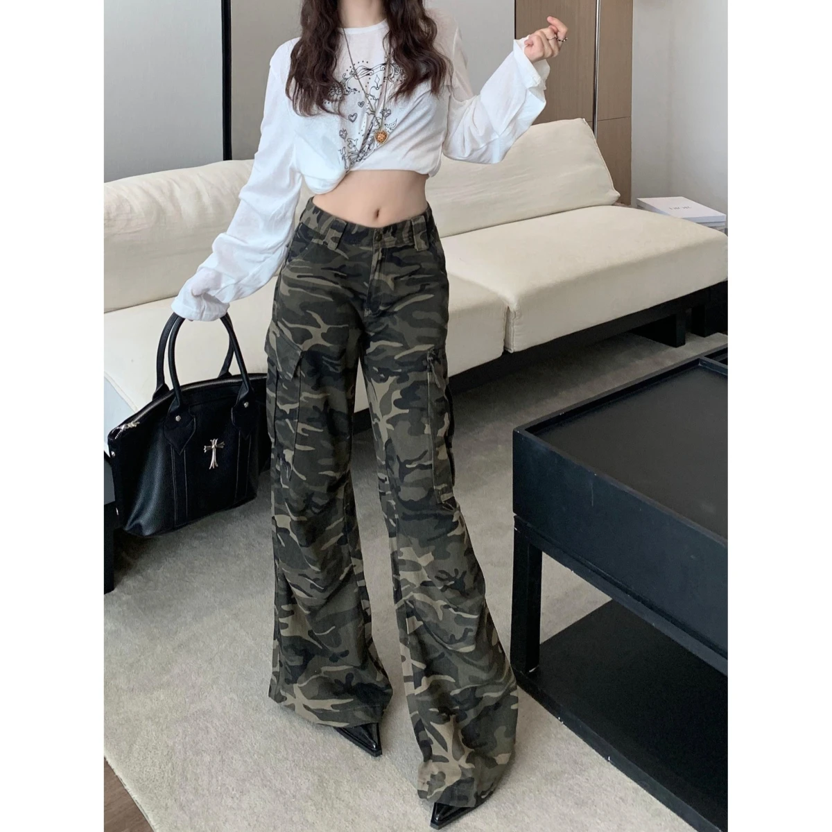 Casual Camouflage Denim Work Pants Women's Retro American Spicy Vibe High Waist Loose Slim Straight Floor-Length Trousers
Casual Camouflage Denim Work Pants Women's Retro American Spicy Vibe High Waist Loose Slim Straight Floor-Length Trousers