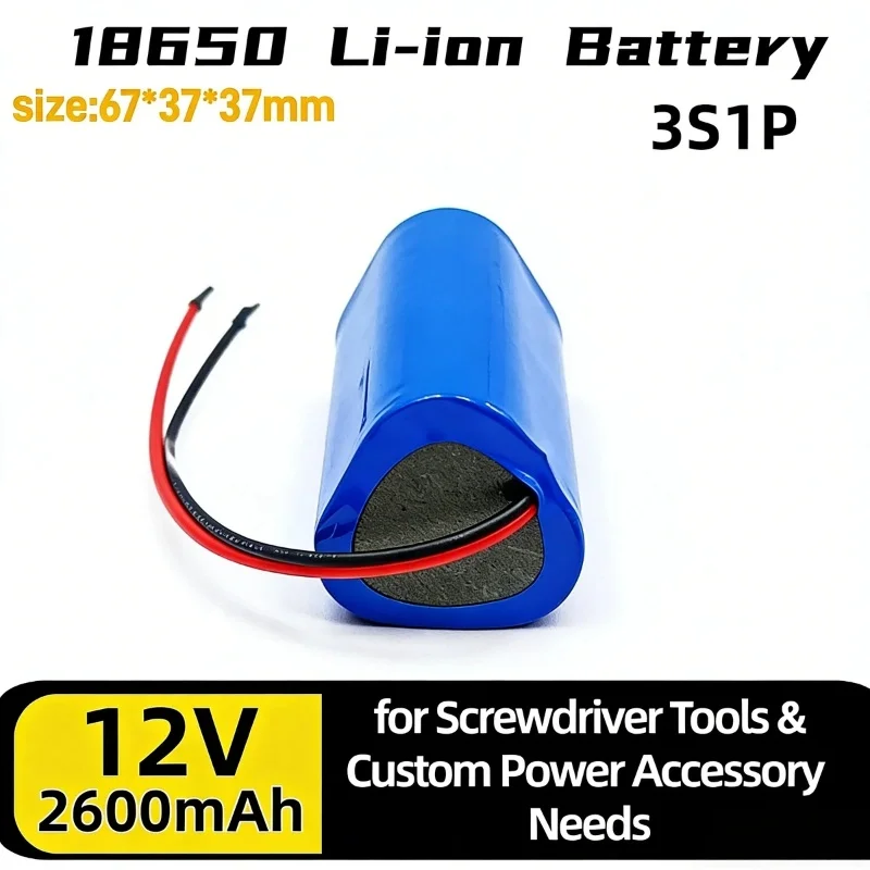 12V 2600mAh 3S1P Lithium Battery Pack 10.8V/12.6V Rechargeable Solder Battery for Electric Screwdriver Tools Custom Power Supply
12V 2600mAh 3S1P Lithium Battery Pack 10.8V/12.6V Rechargeable Solder Battery for Electric Screwdriver Tools Custom Power Supply