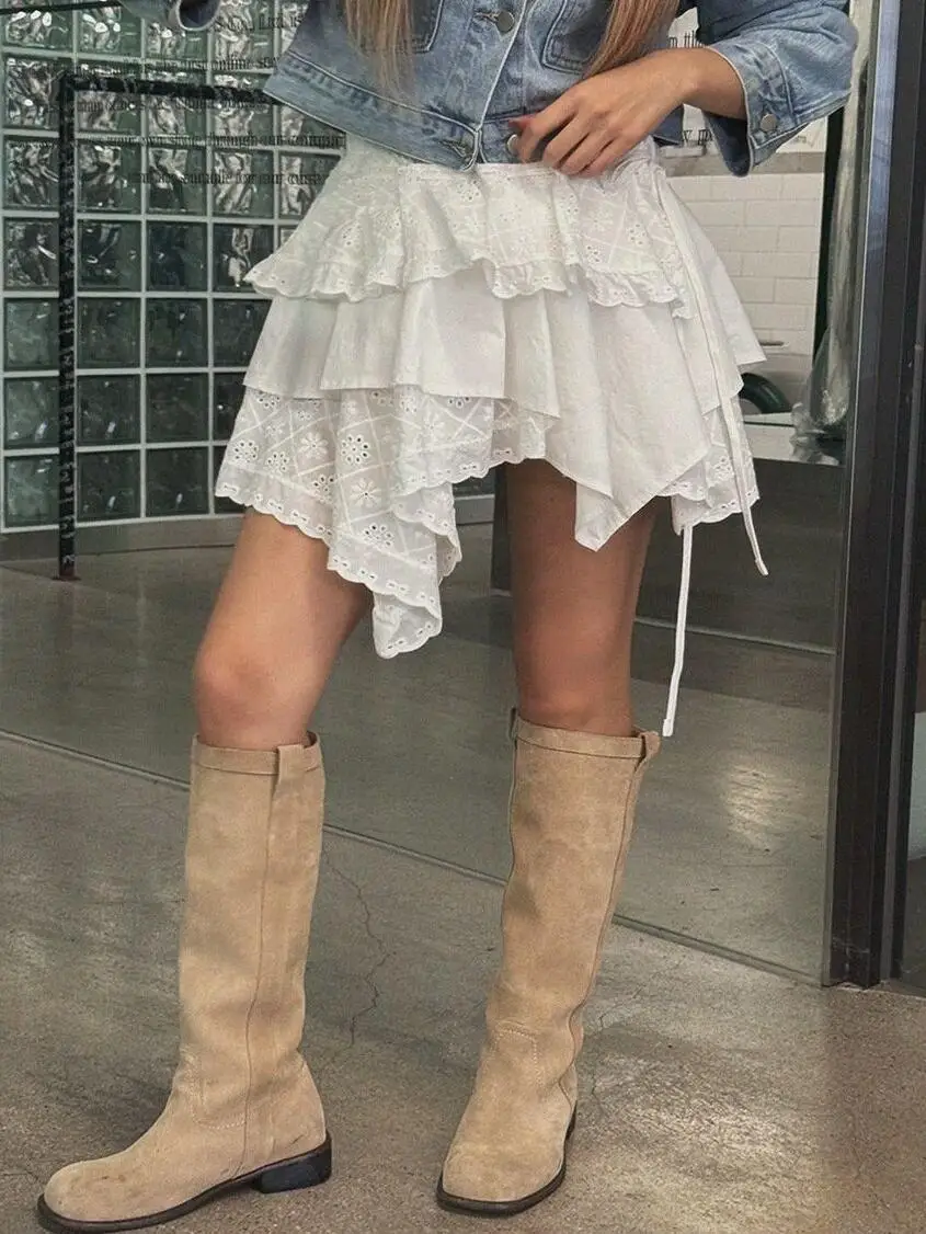 Korean Sle Lace Trimmed f Skirt White High Waist Layered Cake ort Skirt Curtain Commute Sle Embroidered A-Line Skirt
Korean Sle Lace Trimmed f Skirt White High Waist Layered Cake ort Skirt Curtain Commute Sle Embroidered A-Line Skirt