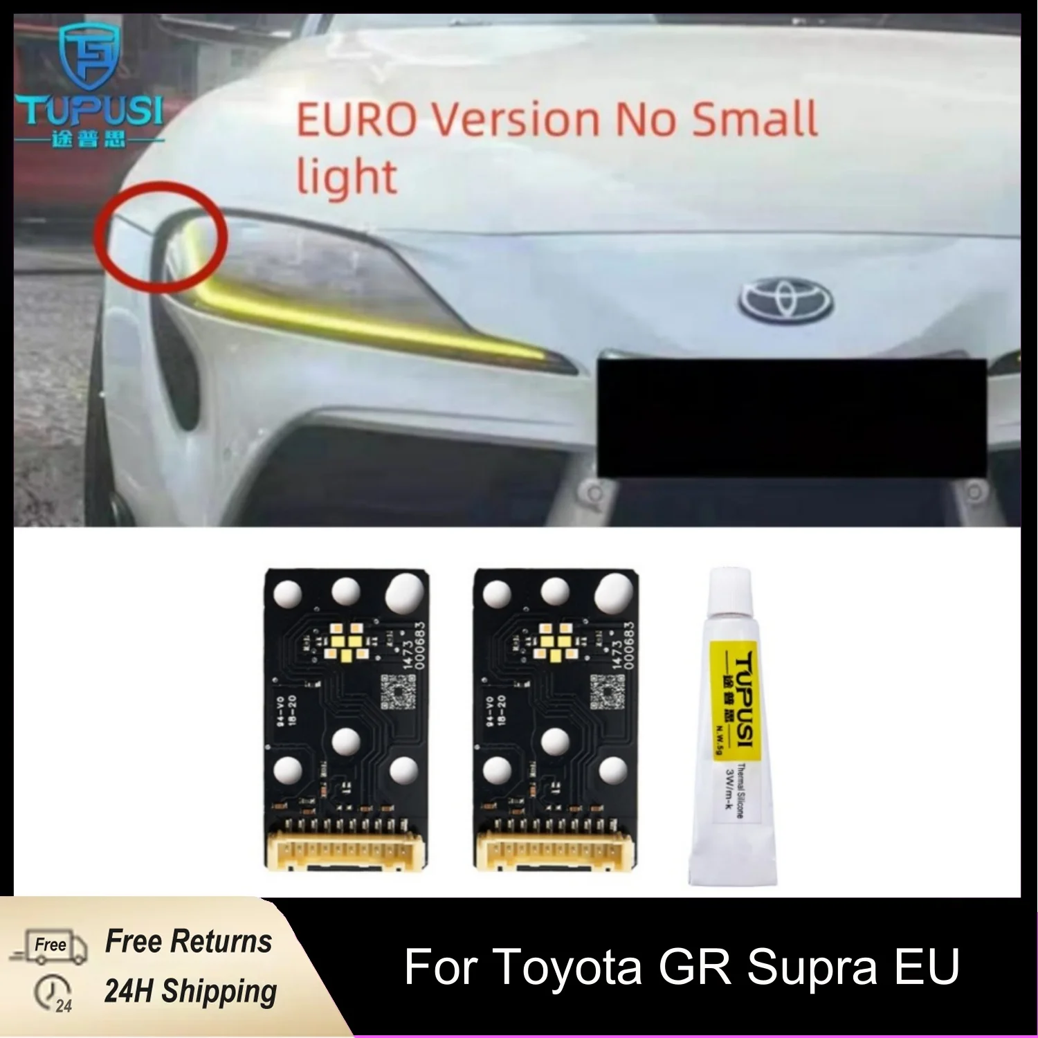 Lemon Yellow for Toyota GR Supra A90 A91 DRL Car Hernia Headlights DRL Chip Ballast LED Panel Yellow European Versionber DRL
Lemon Yellow for Toyota GR Supra A90 A91 DRL Car Hernia Headlights DRL Chip Ballast LED Panel Yellow European Versionber DRL