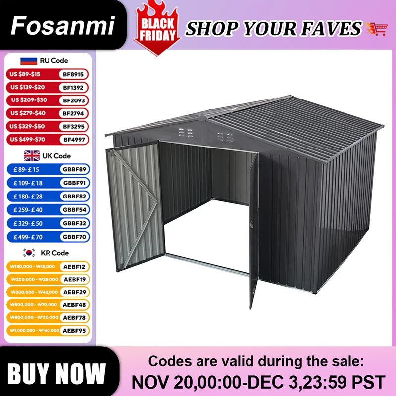 6x8FT Galvanized Steel Storage Shed Metal Tool House with Lockable Door&Gable Roof UV-Resistant Waterproof for Garden Backyard
6x8FT Galvanized Steel Storage Shed Metal Tool House with Lockable Door&Gable Roof UV-Resistant Waterproof for Garden Backyard