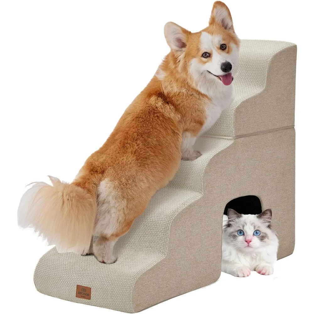 5-ступенчатая лестница для домашних животных (для маленьких собак и кошек), нескользящая платформа для высоких кроватей, бежевая.
5-ступенчатая лестница для домашних животных (для маленьких собак и кошек), нескользящая платформа для высоких кроватей, бежевая.