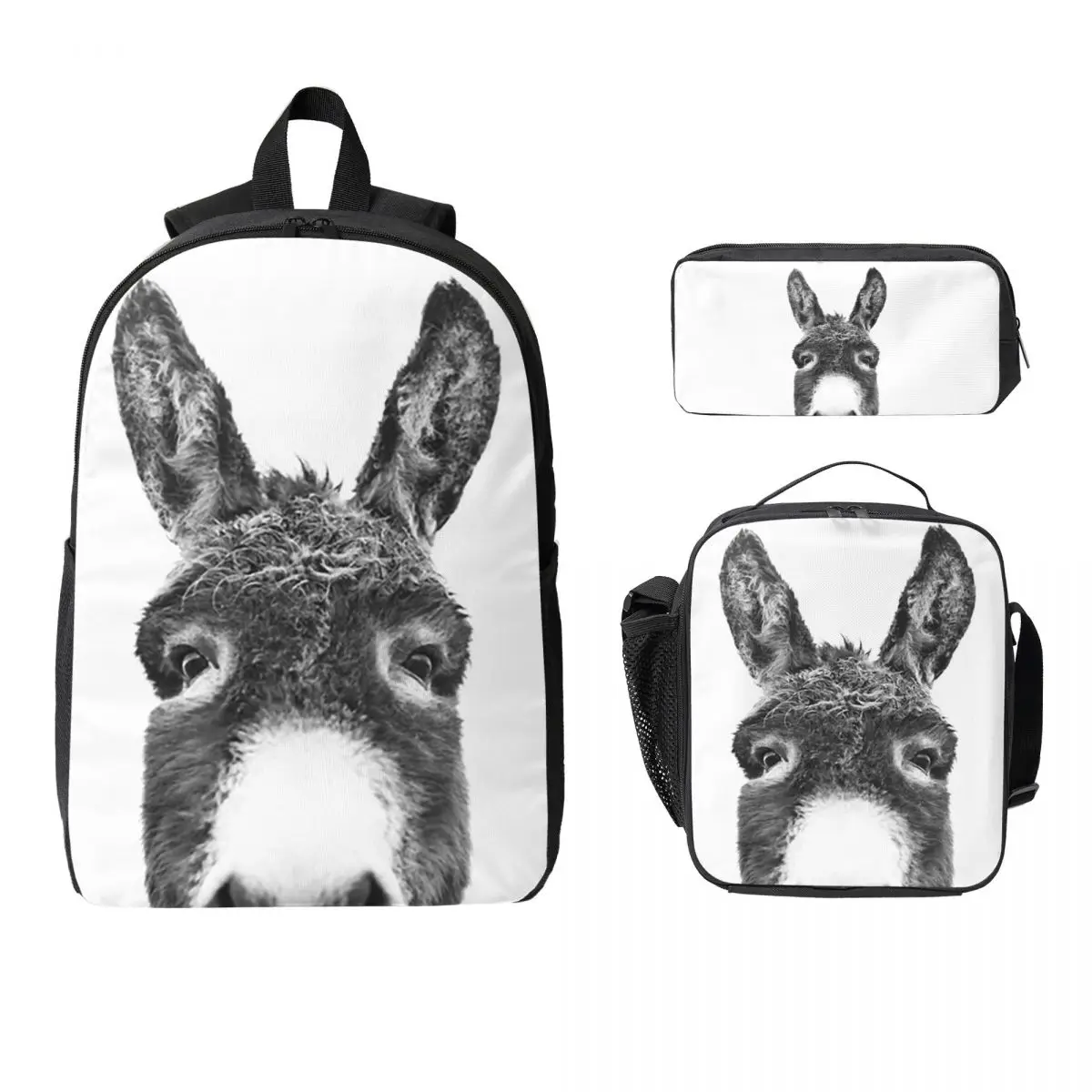 Peeking Donkey Backpack Boys Girls BookBag School Bag Laptop Shoulder Bags 3ps Insulated Lunch Bag Pencil Case
Peeking Donkey Backpack Boys Girls BookBag School Bag Laptop Shoulder Bags 3ps Insulated Lunch Bag Pencil Case