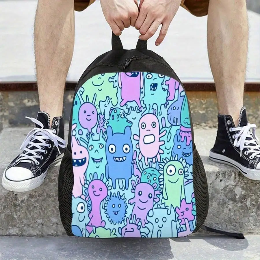 Colorful Monster Print Backpack Lightweight Foldable Polyester Daily Use With Adjustable Straps Zipper Closure
Colorful Monster Print Backpack Lightweight Foldable Polyester Daily Use With Adjustable Straps Zipper Closure