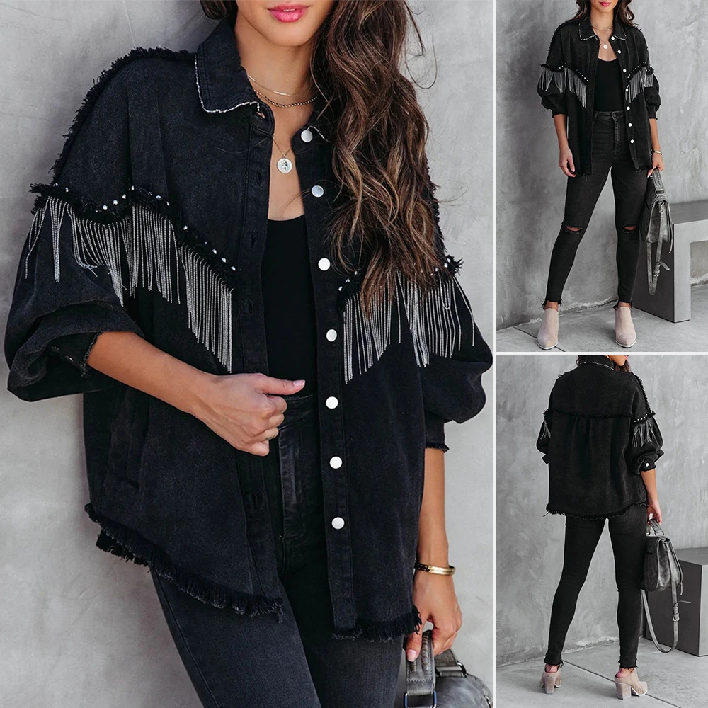 Women's Fashion Single-breasted Coat Heavy Industry Ins Wind Chain Rivet Street Style Casual Outerwear
Women's Fashion Single-breasted Coat Heavy Industry Ins Wind Chain Rivet Street Style Casual Outerwear