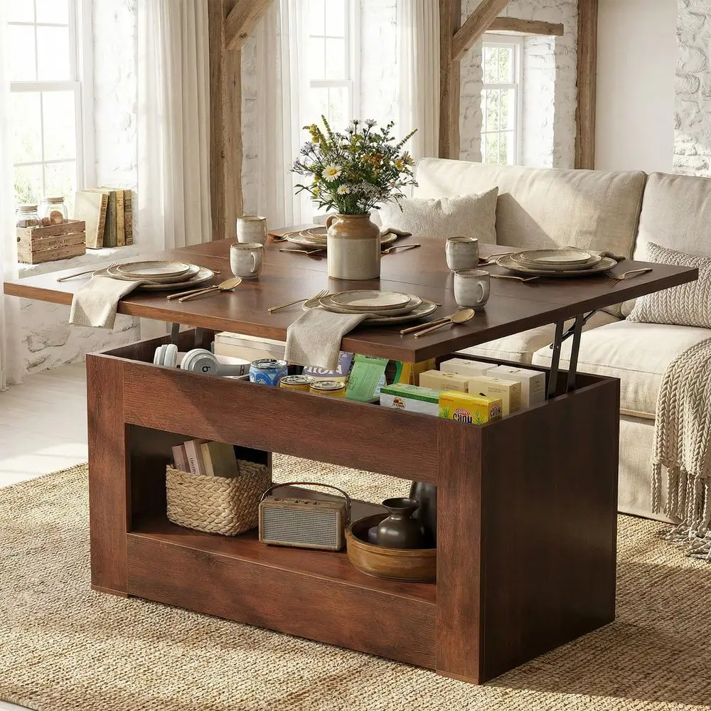 40 Lift Top Coffee Table, 4 in 1 MultiFunction Lift Coffee Tables with Storage and Hidden Compartment, Convertible Wood Coffee
40 Lift Top Coffee Table, 4 in 1 MultiFunction Lift Coffee Tables with Storage and Hidden Compartment, Convertible Wood Coffee