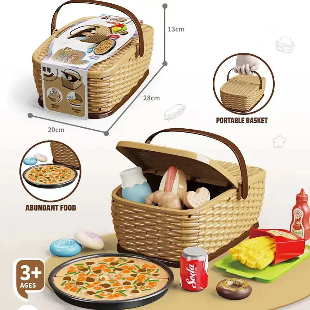 Children's Picnic Basket Fruit Checker Set Play House Simulation Burger Cake Pizza Toy
Children's Picnic Basket Fruit Checker Set Play House Simulation Burger Cake Pizza Toy