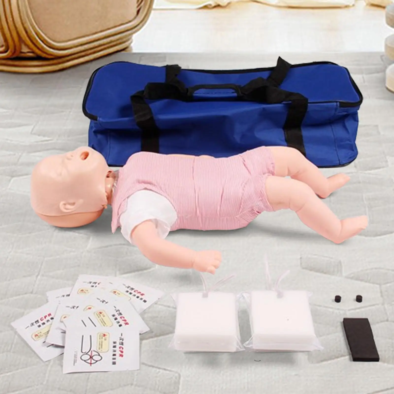 Infant Airway Obstruction Model Cylindrical Blocks Simulated Foreign Bodies Heimlich Maneuver Professional CPR Training Manikin
Infant Airway Obstruction Model Cylindrical Blocks Simulated Foreign Bodies Heimlich Maneuver Professional CPR Training Manikin