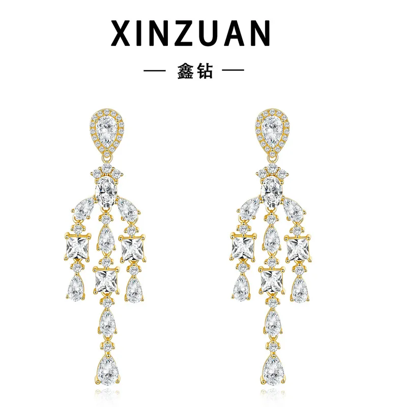 TS 925 Sterling Silver Moissanite Chandelier Earrings Luxury Multi-Shape CZ Fine Jewelry for Women Party Wedding Daily Wear
TS 925 Sterling Silver Moissanite Chandelier Earrings Luxury Multi-Shape CZ Fine Jewelry for Women Party Wedding Daily Wear