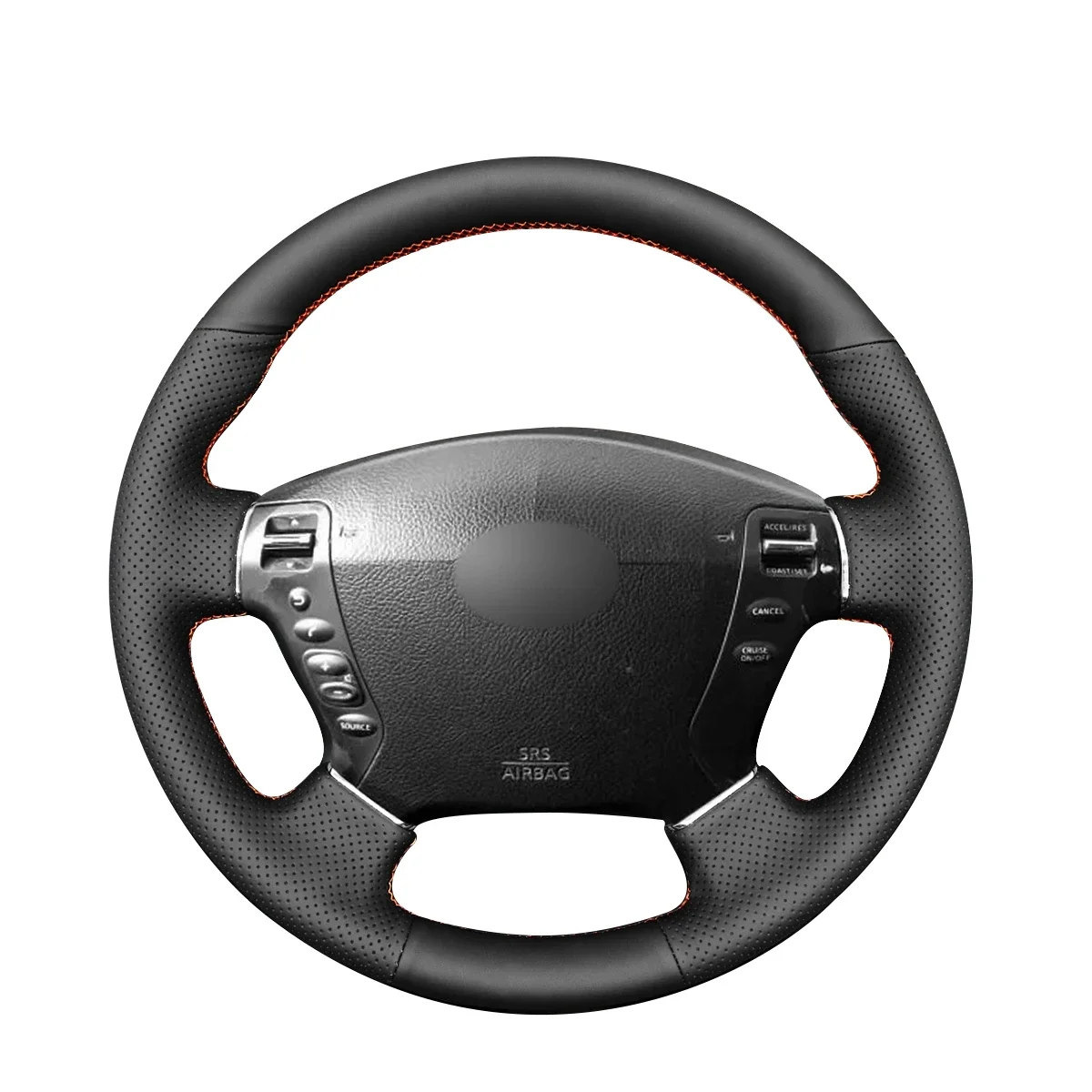 Черный кожаный чехол на руль автомобиля с ручным шитьем для Nissan Fuga Cima 2002 2003 2004 2005-2008 Infiniti M35 2006 2007-2009 2010
Черный кожаный чехол на руль автомобиля с ручным шитьем для Nissan Fuga Cima 2002 2003 2004 2005-2008 Infiniti M35 2006 2007-2009 2010