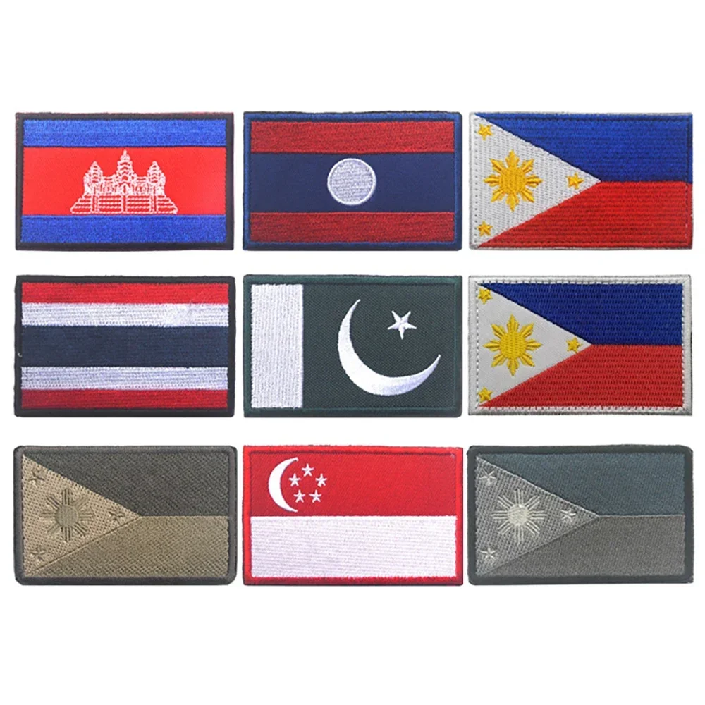 Asian Flag Patch Laos Pakistan Thailand Philippines Cambodia Singapore Embroidered Hook Loop Armband Tactical Patch for Backpack
Asian Flag Patch Laos Pakistan Thailand Philippines Cambodia Singapore Embroidered Hook Loop Armband Tactical Patch for Backpack