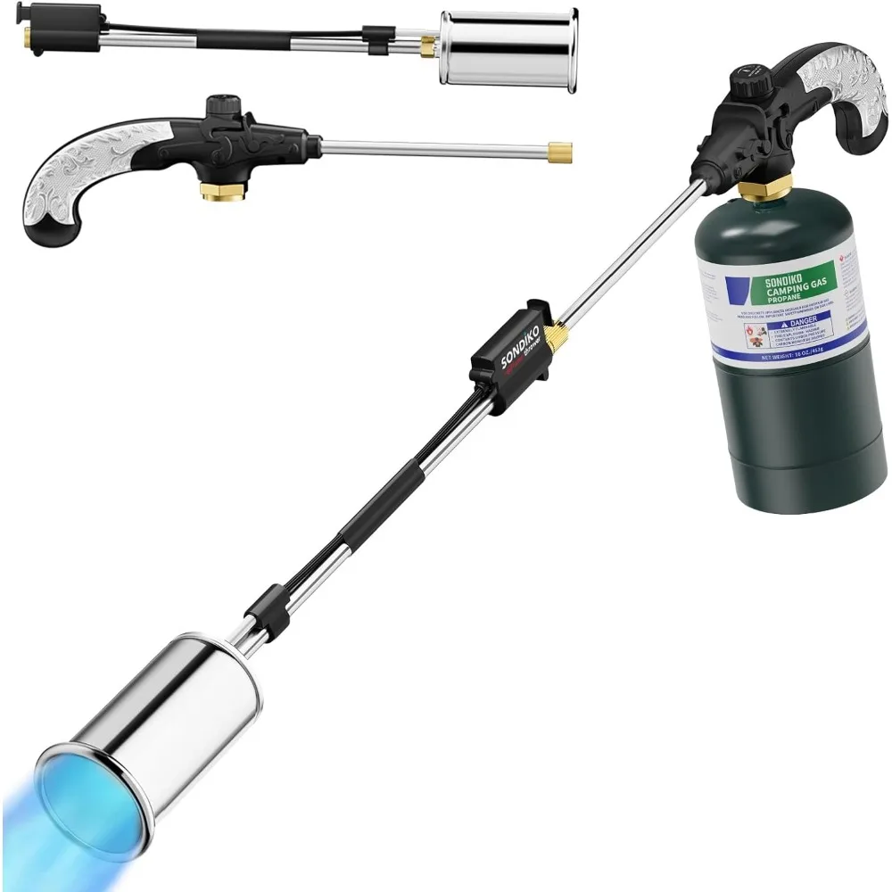Propane Torch Weed Burner Flamethrower High Output Garden Torch with Detachable Long Arm for Wood Ice Snow Melting
Propane Torch Weed Burner Flamethrower High Output Garden Torch with Detachable Long Arm for Wood Ice Snow Melting
