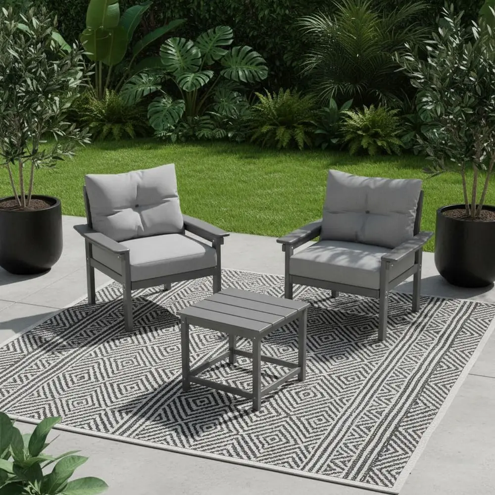 3 Piece Patio Furniture Set, AllWeather Outdoor Couch Bistro Set with Thick Cushions amp Side Table, Patio Conversation Sets fo
3 Piece Patio Furniture Set, AllWeather Outdoor Couch Bistro Set with Thick Cushions amp Side Table, Patio Conversation Sets fo