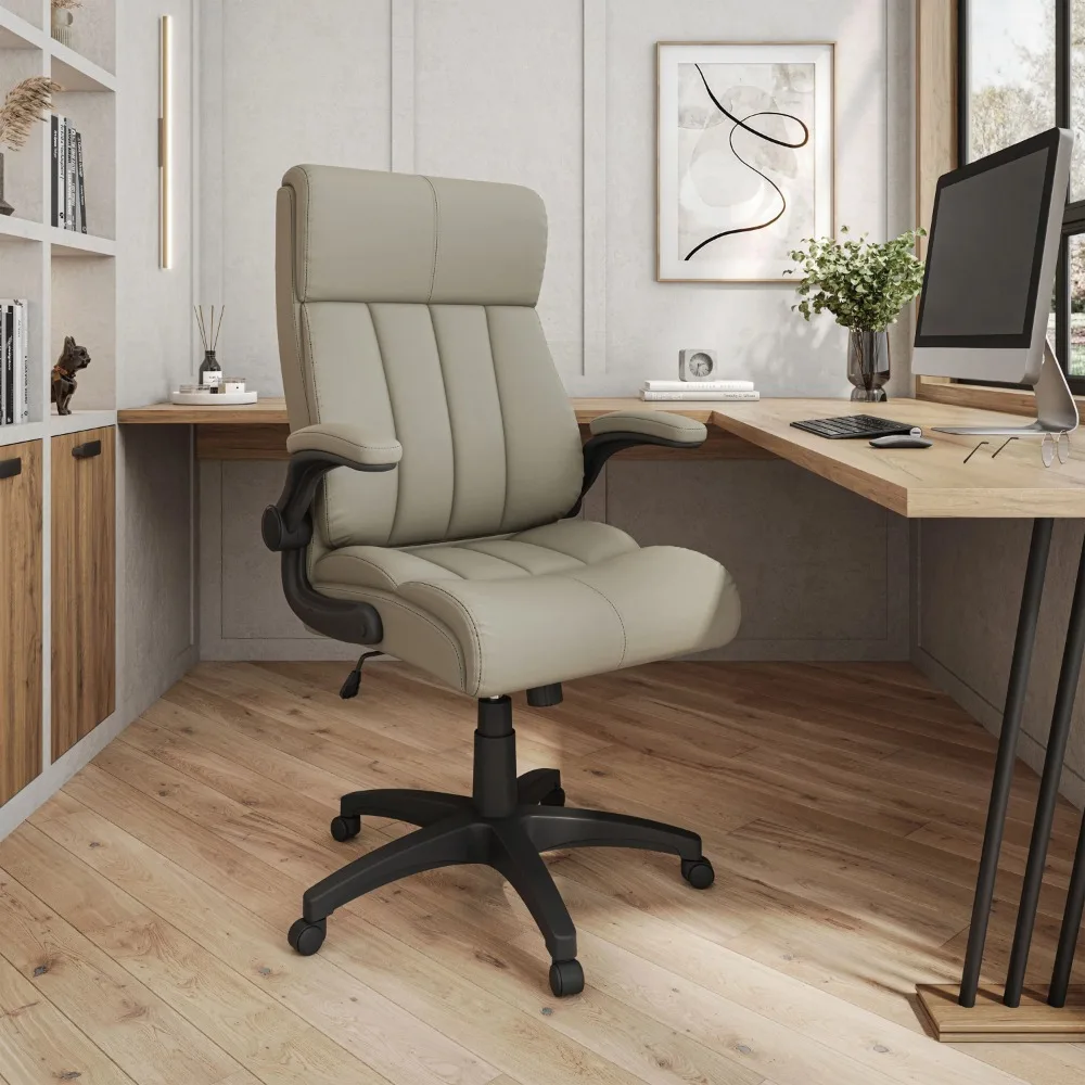 Ergonomic Faux Leather Office Chair, High Back Padded Executive Desk Chair with Flip-Up Armrests,Adjustable Height, Tilt Control
Ergonomic Faux Leather Office Chair, High Back Padded Executive Desk Chair with Flip-Up Armrests,Adjustable Height, Tilt Control