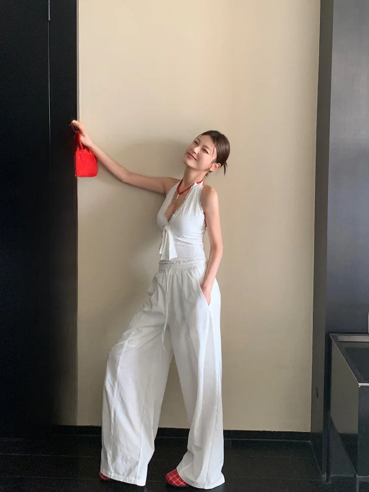 Lione White Comfortable Loose Wide Leg Casual Pants Versatile Relaxing Feel Knife Casual Trousers for Women
Lione White Comfortable Loose Wide Leg Casual Pants Versatile Relaxing Feel Knife Casual Trousers for Women