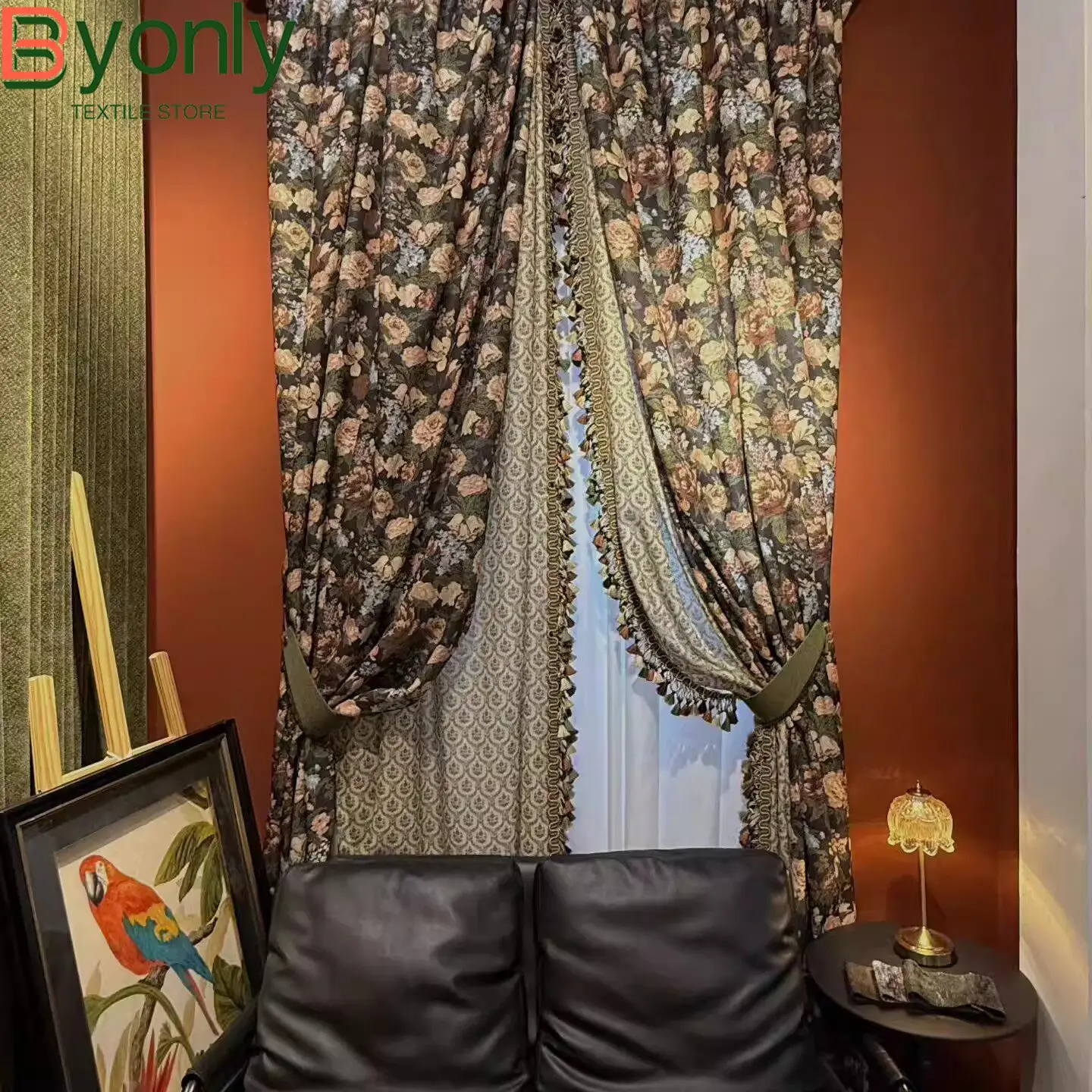 American Retro Oil Painting Green Printing Chenille Partition Curtains for Living Room Bedroom Villa Customized Finished Product
American Retro Oil Painting Green Printing Chenille Partition Curtains for Living Room Bedroom Villa Customized Finished Product