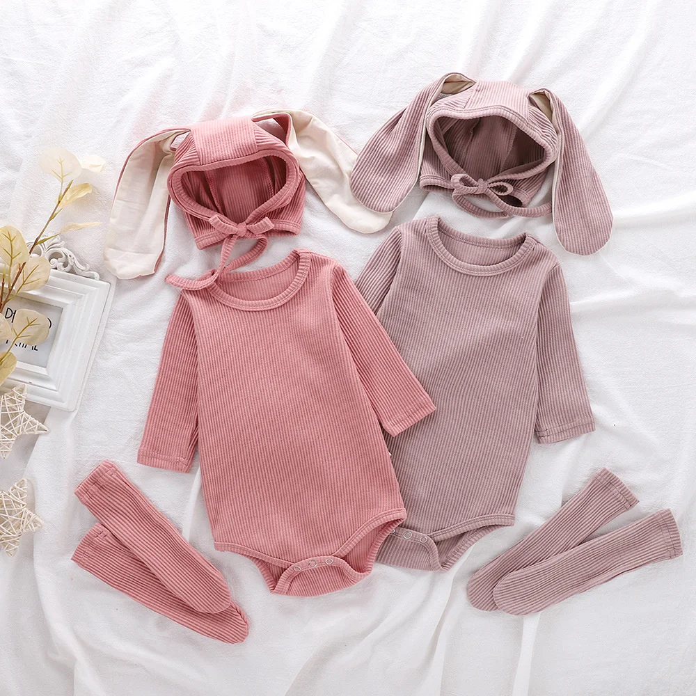 Newborn Baby Rabbit Romper Solid Easter Jumpsuit for Toddler Outfits Ear Hat Bodysuit Socks Baby Girl Spring Clothes
Newborn Baby Rabbit Romper Solid Easter Jumpsuit for Toddler Outfits Ear Hat Bodysuit Socks Baby Girl Spring Clothes