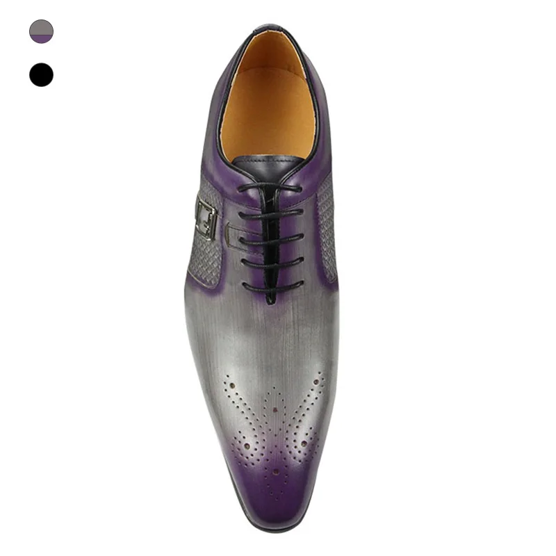 New Men's Shoes High-grade Leather Double Color Style Hand-rubbed Carved Oxford Shoes Leather Business Dress Breathable Purple
New Men's Shoes High-grade Leather Double Color Style Hand-rubbed Carved Oxford Shoes Leather Business Dress Breathable Purple
