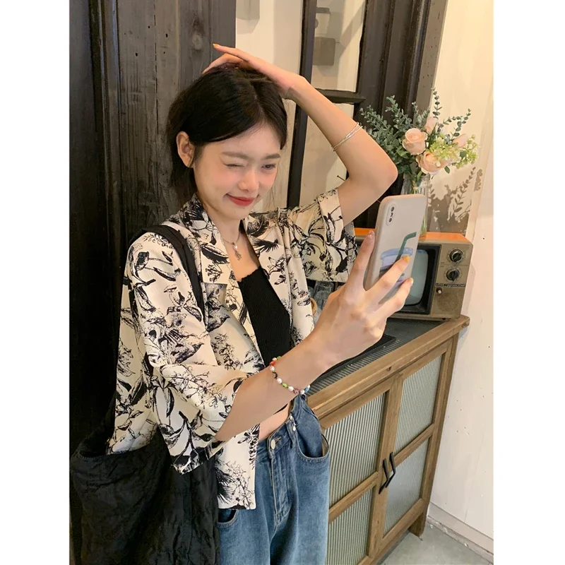 Women Korean Style Printed Loose Short Open Stitch Blouse with Half Sleeve and Round Neck Lightweight Casual Shirt
Women Korean Style Printed Loose Short Open Stitch Blouse with Half Sleeve and Round Neck Lightweight Casual Shirt