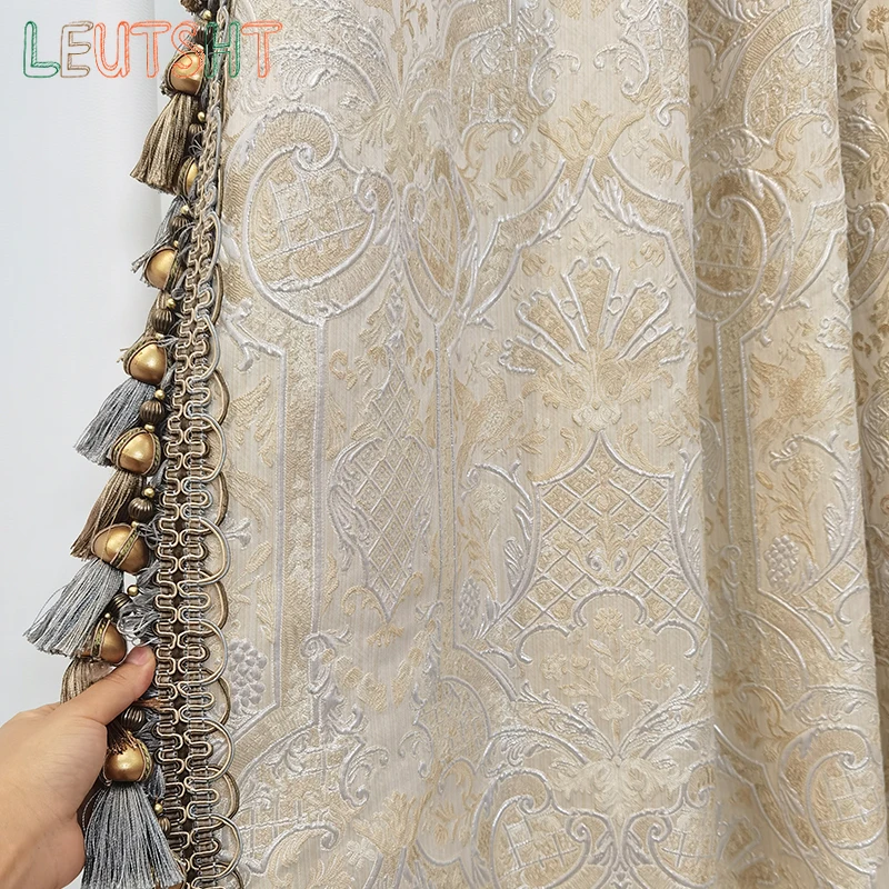 Home Decor French Curtains with Blackout Luxury Gold Wire Embossed High Precision Jacquard Villa Wedding Decoration Curtain
Home Decor French Curtains with Blackout Luxury Gold Wire Embossed High Precision Jacquard Villa Wedding Decoration Curtain