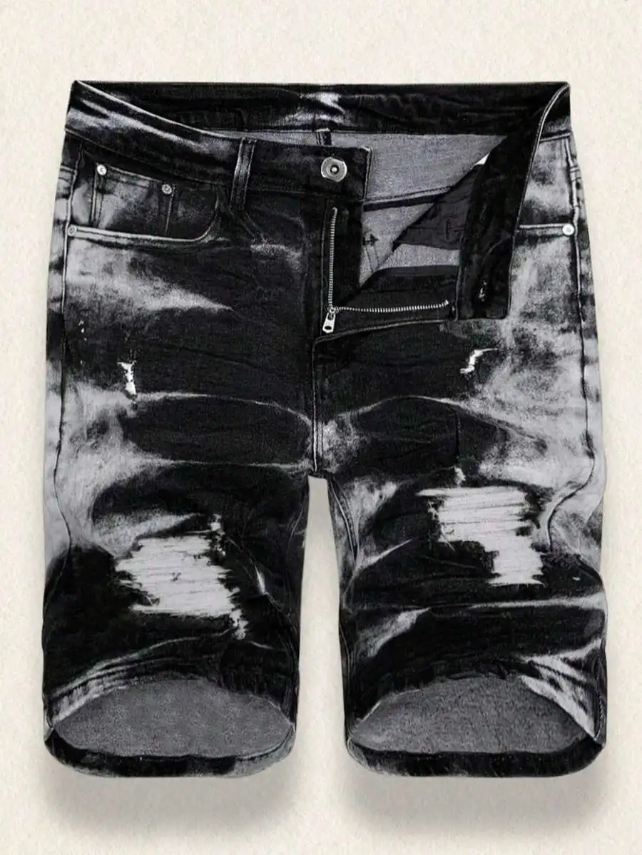 Mens Black Slim Fit Stretch Washed Denim Shorts Distressed Casual Summer Shorts
Mens Black Slim Fit Stretch Washed Denim Shorts Distressed Casual Summer Shorts
