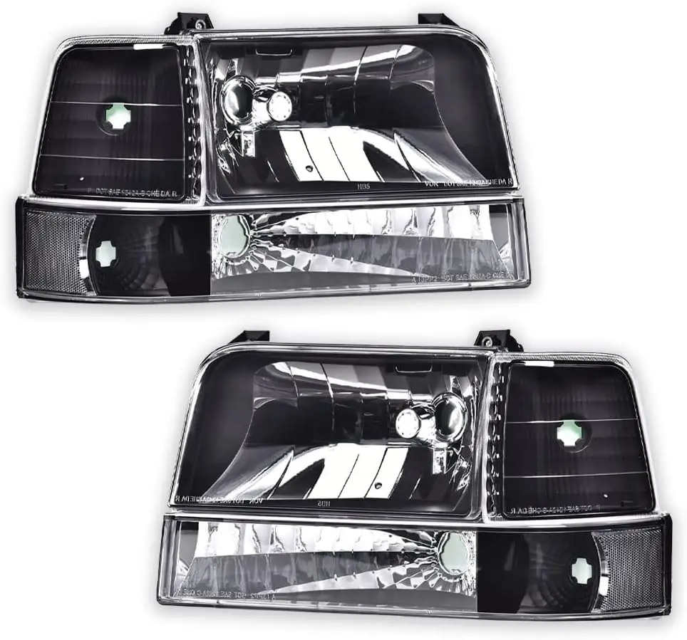 Headlight Assembly w/Corner Signal Bumper Lamps, Compatible with 1992-1996 Ford F150 Bronco /92-97 Ford F250 F350 F-Super Duty H 
Headlight Assembly w/Corner Signal Bumper Lamps, Compatible with 1992-1996 Ford F150 Bronco /92-97 Ford F250 F350 F-Super Duty H