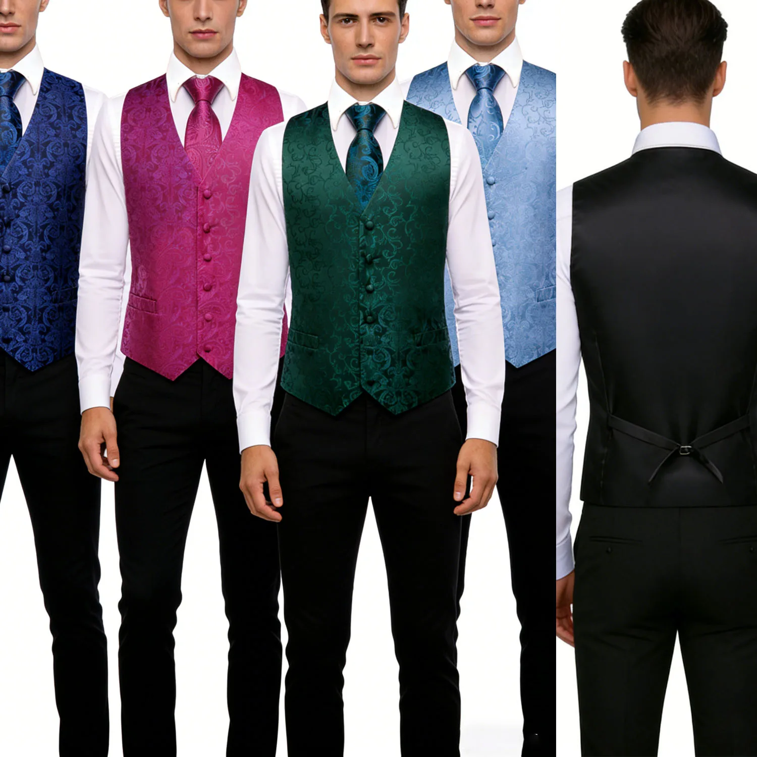 Men's Floral Vest & Tie and bowtie Hanky Cufflinks Set – Formal Suit Slim Waistcoat for Weddings Events Party Gift
Men's Floral Vest & Tie and bowtie Hanky Cufflinks Set – Formal Suit Slim Waistcoat for Weddings Events Party Gift