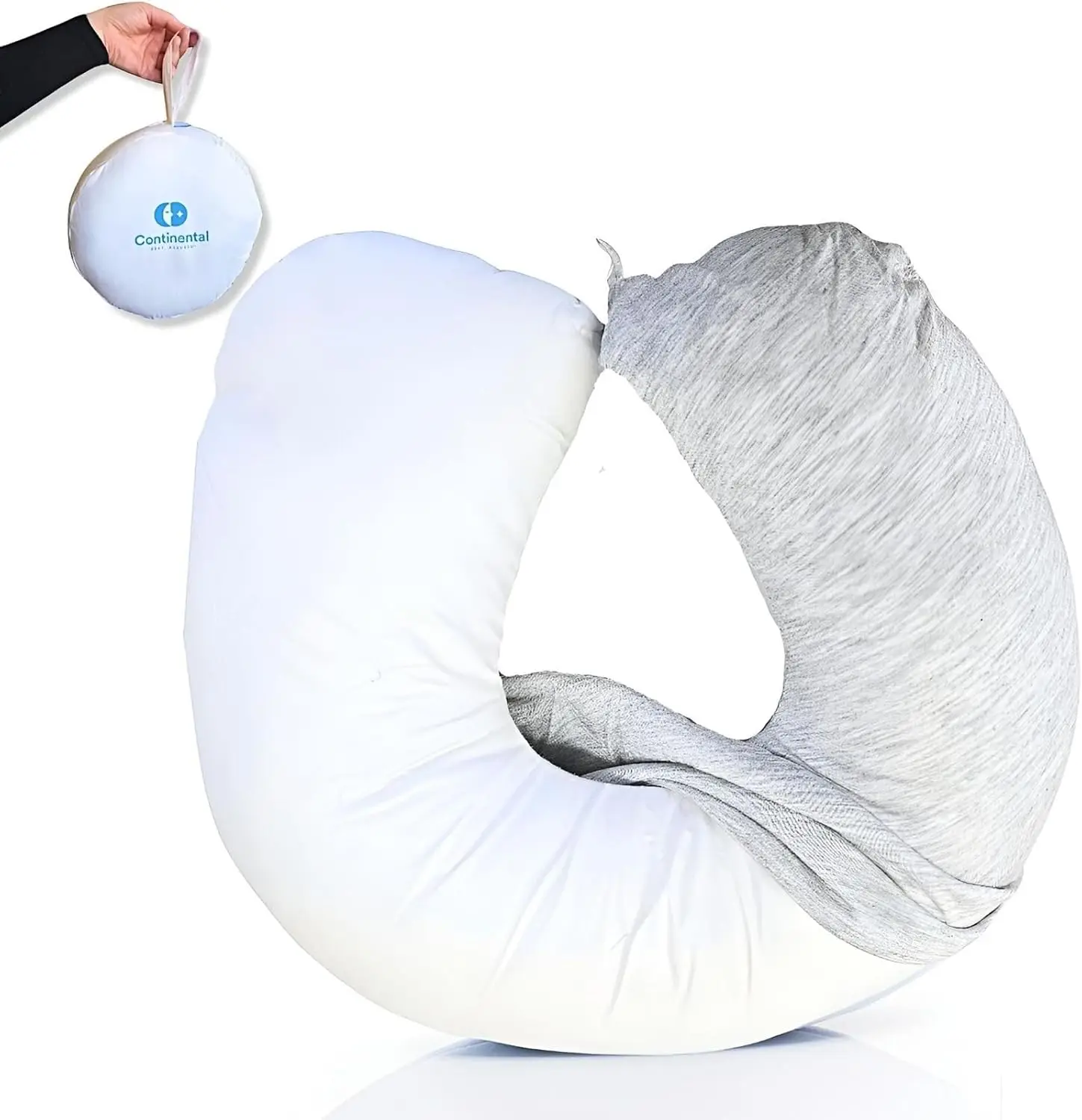U-Shaped Travel Neck Pillow with Down Fill and Removable Bamboo Cover in Case
U-Shaped Travel Neck Pillow with Down Fill and Removable Bamboo Cover in Case