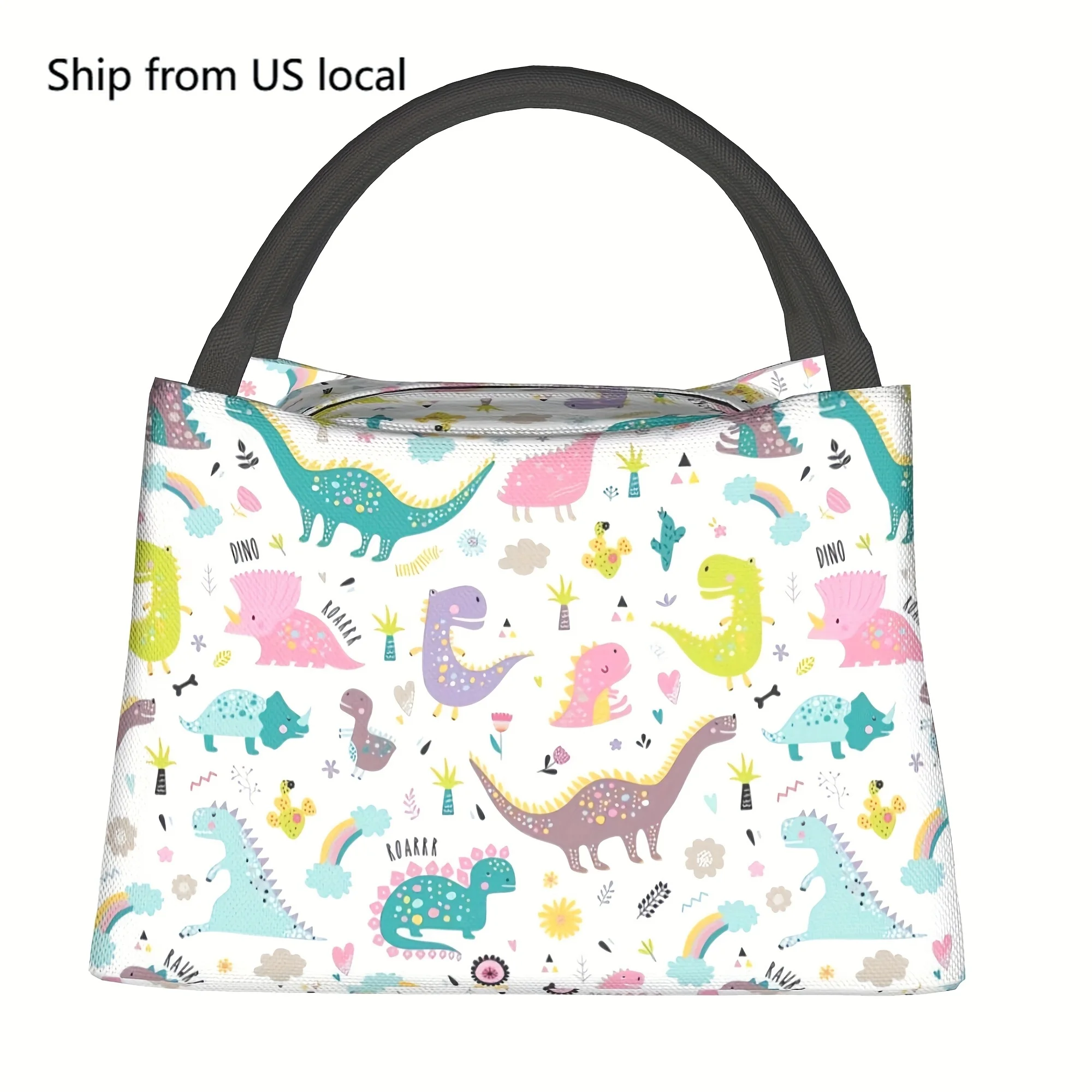 1pc Cute Dinosaur Pattern Insulated Lunch Bag - Reusable Portable Cooler Tote with Sturdy Handles, Durable Polyester for Camping
1pc Cute Dinosaur Pattern Insulated Lunch Bag - Reusable Portable Cooler Tote with Sturdy Handles, Durable Polyester for Camping