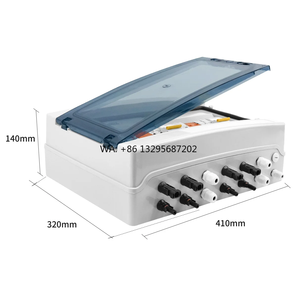 Solar Photovoltaic PV Combiner Box With Lightning Protection 4 Input 2 Out DC 600V Fuse MCB SPD Waterproof Box IP65 18ways
Solar Photovoltaic PV Combiner Box With Lightning Protection 4 Input 2 Out DC 600V Fuse MCB SPD Waterproof Box IP65 18ways