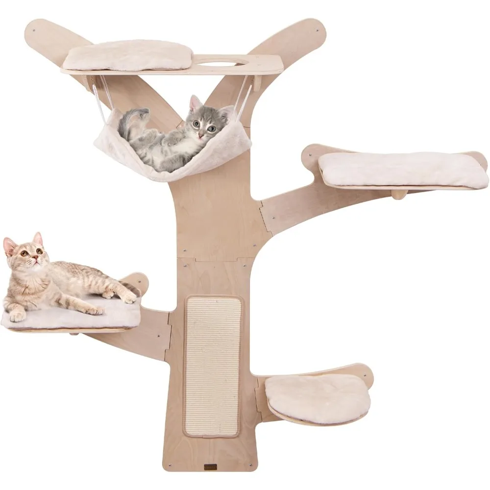 Wall Mounted Cat Tree, Cat Wall Shelves Furniture with Hammock, 4 Platforms, Sisal Scratching Board, Removable and Washable
Wall Mounted Cat Tree, Cat Wall Shelves Furniture with Hammock, 4 Platforms, Sisal Scratching Board, Removable and Washable