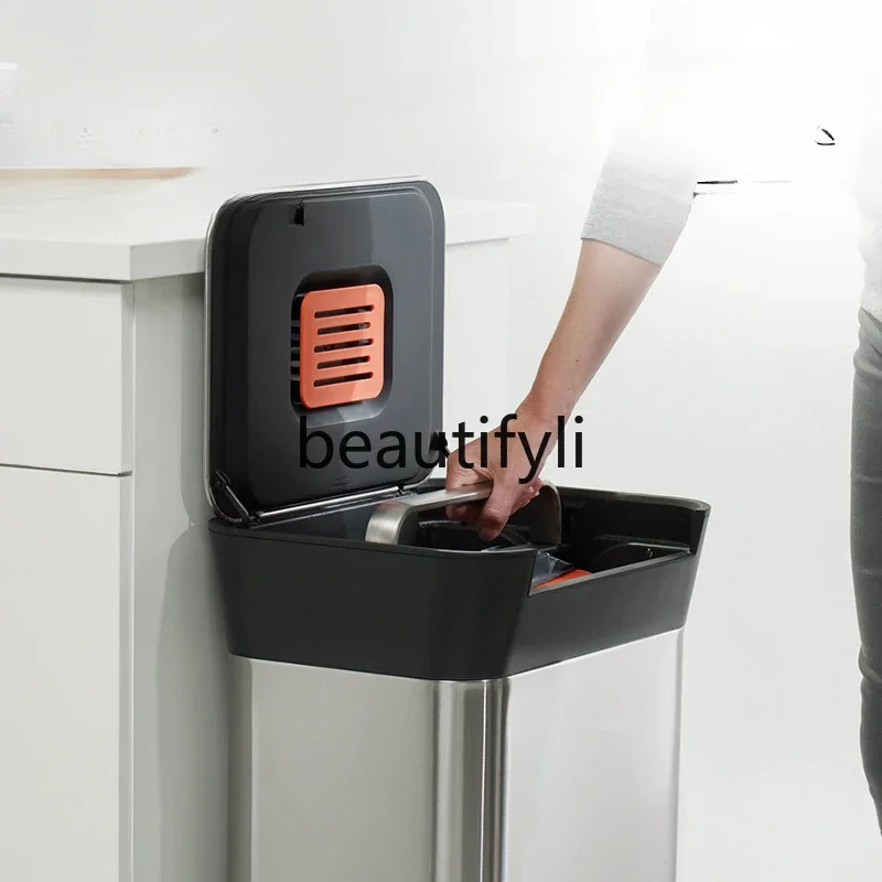 Household stainless steel trash can with lid, trash can, food waste large capacity trash can
Household stainless steel trash can with lid, trash can, food waste large capacity trash can