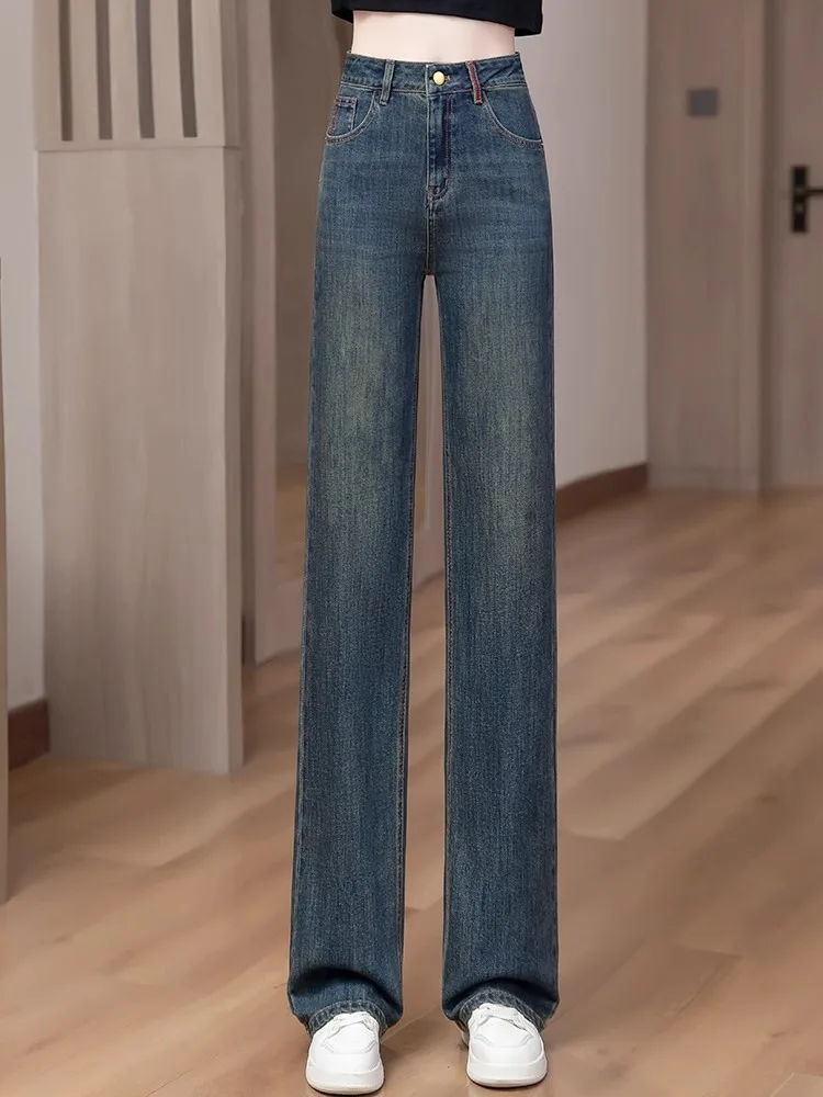 High Waist Slimming Fleece Lined Narrow Wide Leg Denim Jeans Women's Autumn Winter New Style Straight Cut Popular Casual Trou...
High Waist Slimming Fleece Lined Narrow Wide Leg Denim Jeans Women's Autumn Winter New Style Straight Cut Popular Casual Trou...