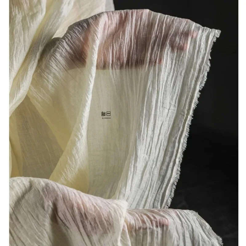 Exquisite Pale Apricot Pleated Linen Gauze Fabric for Fashion Design and DIY Clothing Making
Exquisite Pale Apricot Pleated Linen Gauze Fabric for Fashion Design and DIY Clothing Making