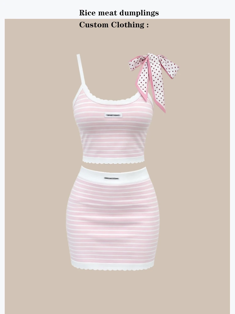 Summer Sexy Sweet Small Set Miu Korean Style Women's Slim Fit Vest Skirt Two Piece Set Age Reduction Pure Desire Knot
Summer Sexy Sweet Small Set Miu Korean Style Women's Slim Fit Vest Skirt Two Piece Set Age Reduction Pure Desire Knot