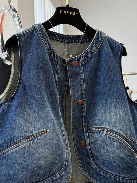 Ретро-джинсовый жилет оверсайз, дизайн Pou Jaet Svel, осенне-зимняя мода, повседневный стиль, американский стиль, круглый вырез...
Ретро-джинсовый жилет оверсайз, дизайн Pou Jaet Svel, осенне-зимняя мода, повседневный стиль, американский стиль, круглый вырез...