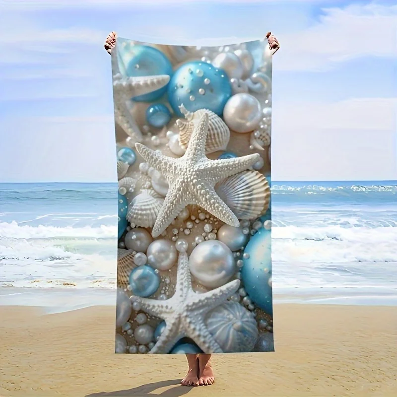1pc Starfish pattern beach towel - polyester fabric, machine washable, perfect for beach, pool, outdoor travel, fitness, camping
1pc Starfish pattern beach towel - polyester fabric, machine washable, perfect for beach, pool, outdoor travel, fitness, camping