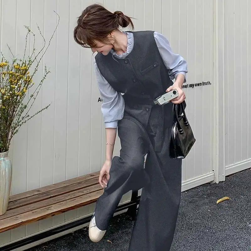 Free Belt for Autumn New School Season Holiday Two-piece Shirt Wide-leg Pants Smart Suit
Free Belt for Autumn New School Season Holiday Two-piece Shirt Wide-leg Pants Smart Suit