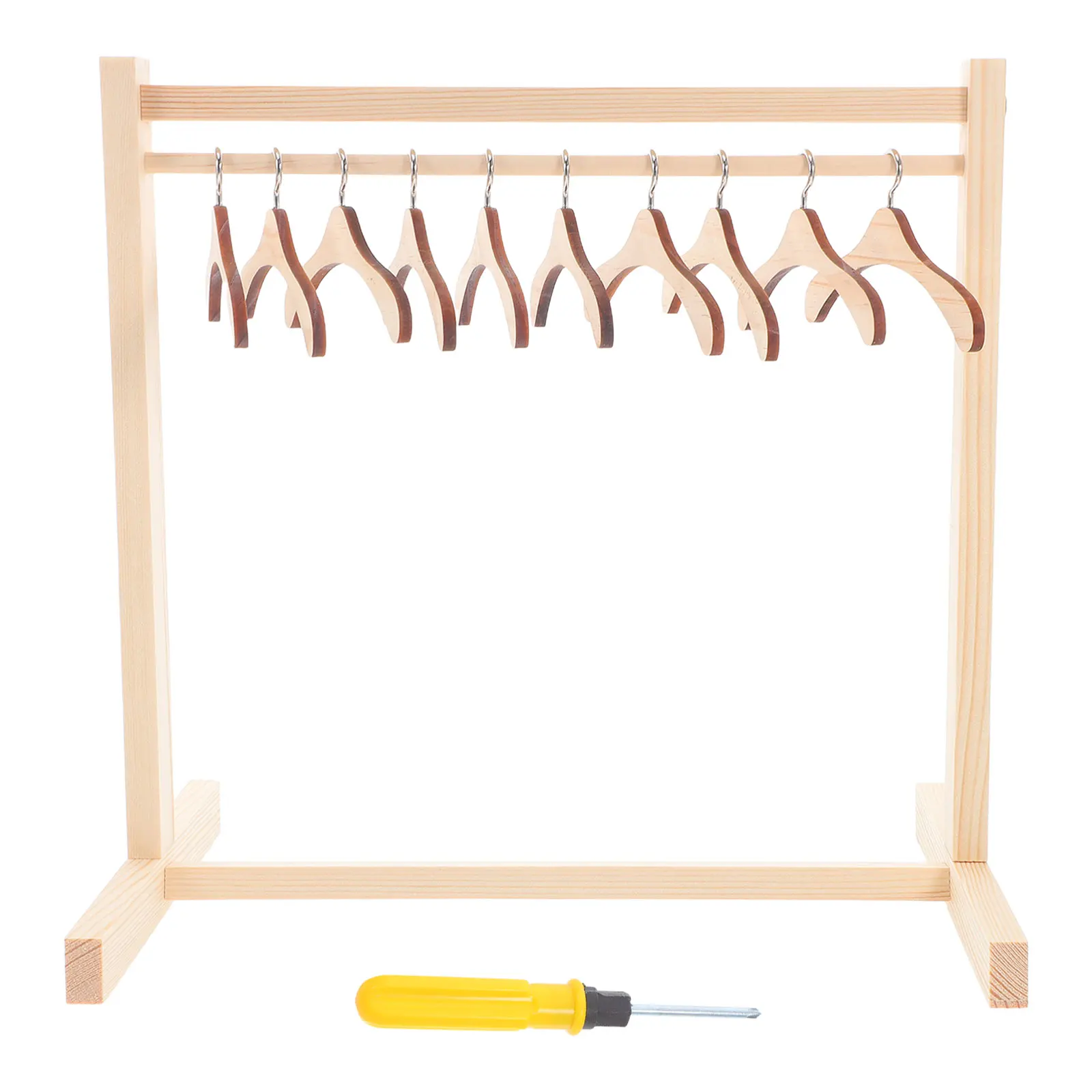 1Set Wooden Clothes Rack Stable Mini Dress Organizer Display Rack for Baby Outfits Dollhouse Accessories Tiny Furniture
1Set Wooden Clothes Rack Stable Mini Dress Organizer Display Rack for Baby Outfits Dollhouse Accessories Tiny Furniture